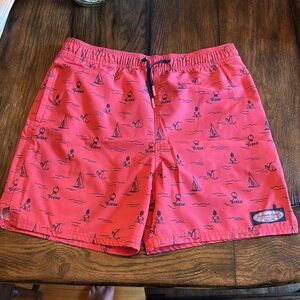 Pink and Navy Vineyard Vines Swim Trunks